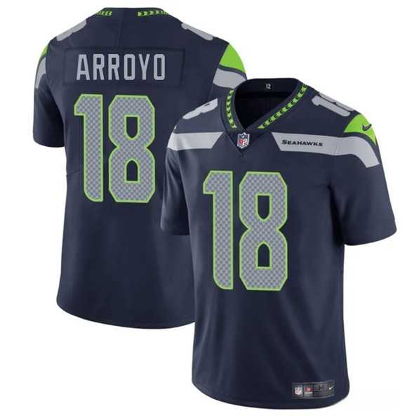 Men & Women & Youth Seattle Seahawks #18 Elijah Arroyo Navy 2025 Draft Vapor Limited Stitched Jersey